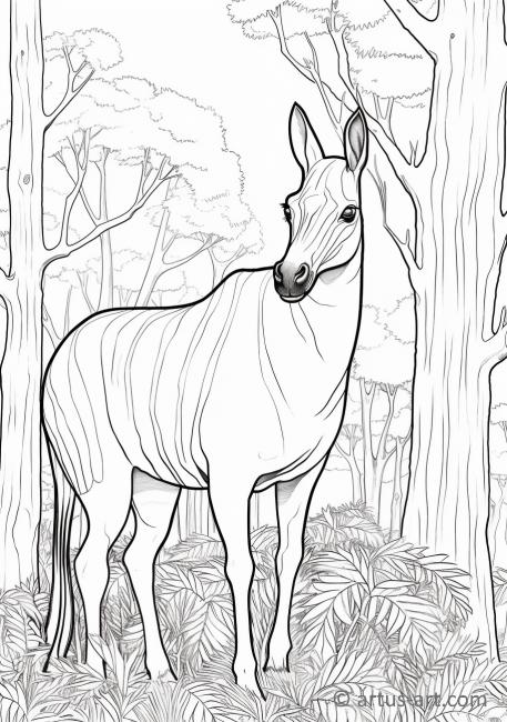 Página para Colorir de Okapi